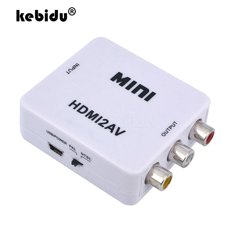 Преобразователь kebidu для HD видео с HDMI на RCA AV/CVSB 1080P HDMI2AV поддержка NTSC PAL выход AV