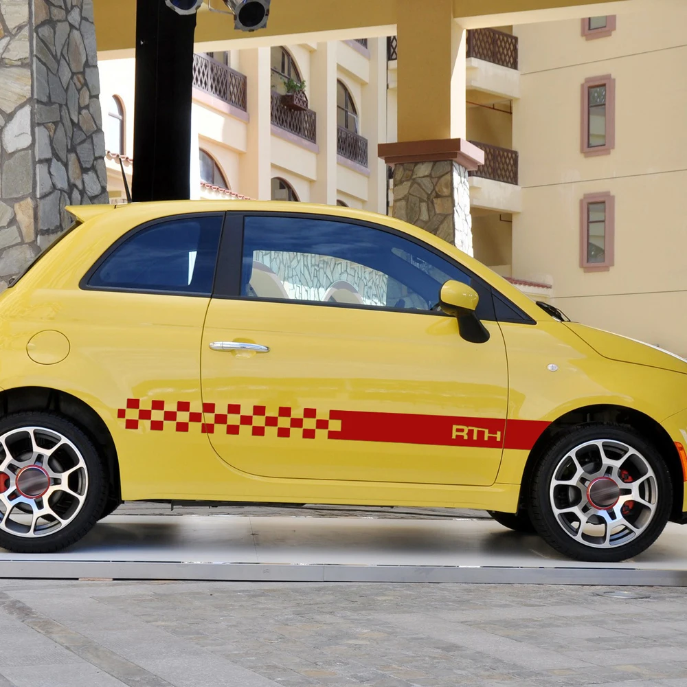 2 шт./лот автомобильный Стайлинг логотип Abarth боковая юбка наклейки декор для тела