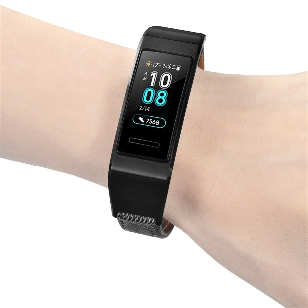 Смарт часы синий джинсовый браслет металлический корпус ремешок для Huawei Band 3/3 Pro