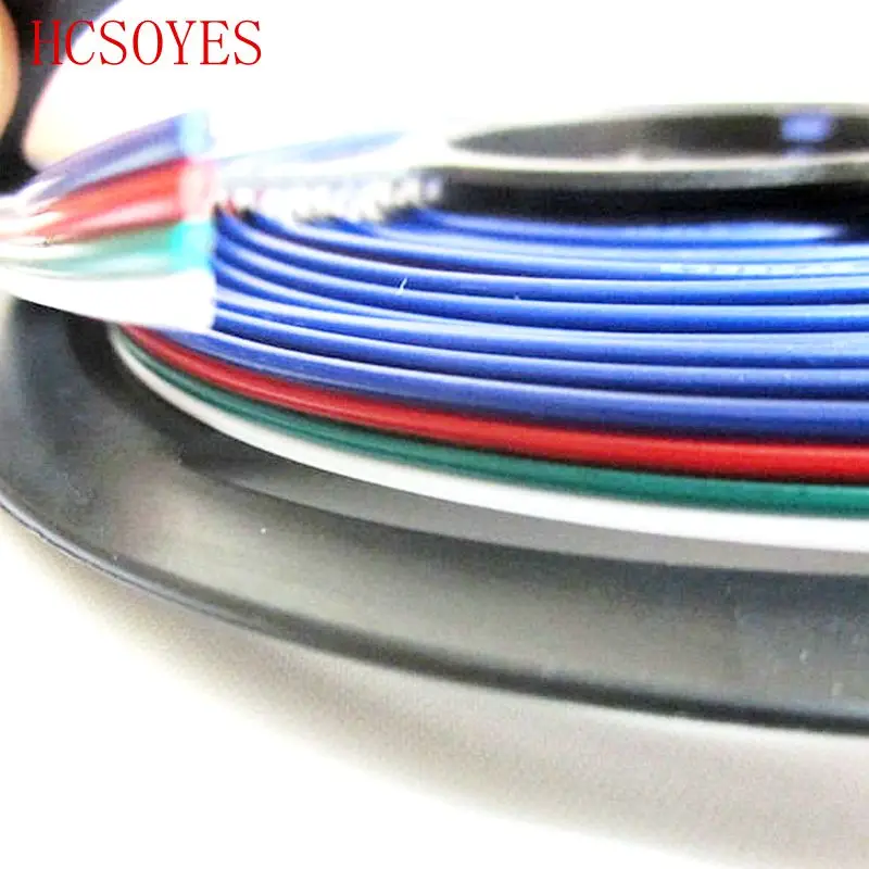 

5M/10M/20M 4 Pin Extension RGB Black Wire Cable For ws2801/5050 /3528/lpd8806/apa102 smd RGB LED Strip 22AWG line