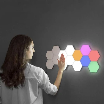 

Colorful Quantum Lamp Led Hexagonal Lamps Modular contact Sensitive Lighting Night Light Magnetic Hexagons Creative Decoration