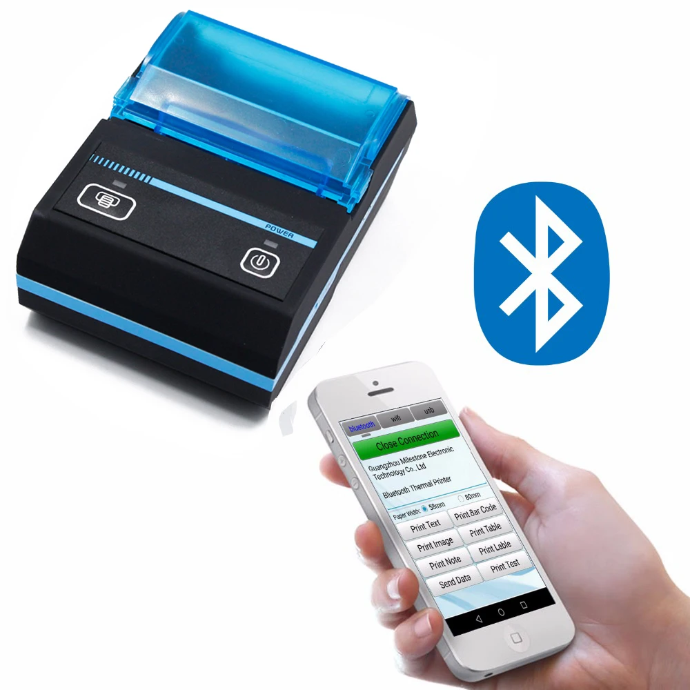 

New Label Barcode Printer Thermal Receipt Printer Bar Code Printer 20mm-50mm With Auto Stipping Bluetooth/USB