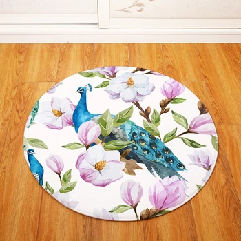 

Peacock Round Carpet Kids Play Tent Gym Rug Bedroom Living Room Coffee Table Floor Mats /Baby Crawling Carpets