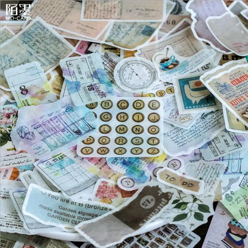 60 шт./пакет винтажный журнал карта газетные марки бумажная наклейка упаковка