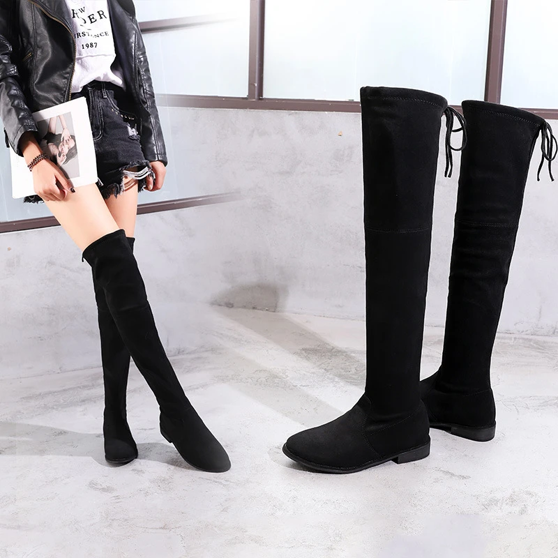 

women boots 2018 autumn new women high-heeled knight boots fashion slim Stretch boots women autumn shoes