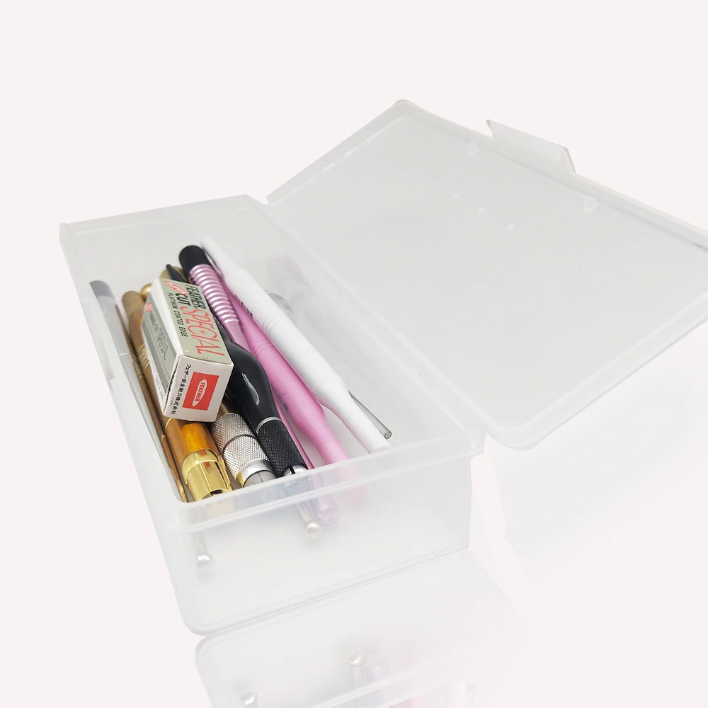 

1pc Tattoo Manual Pen Storage Box Permanent Makeup Microblading Accessories Organizer Display Container