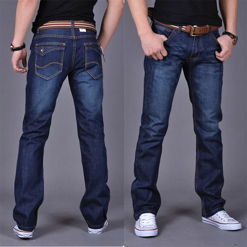 CHOLYL Классические Ретро Винтажные узкие брюки мужские джинсовые прямые мужские облегающие Большие размеры 38 Masculino брюки четыре сезона темно-синие - Цвет: 6699 blue