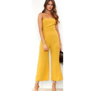 

Women Sexy loose Jumpsuit Romper candy color wide-legged pants woman off Shoulder Playsuits Elegant ladies Bodysuit 2019