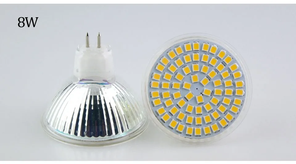 A++ яркость MR16 GU5.3 Светодиодный точечный светильник 2835SMD 220V 4W 6W 8W лампа Термостойкое стекло Корпус кухня торговый центр Декор