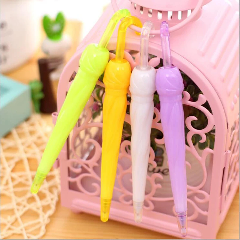 

1 PCS 6 different colors of the Kawaii umbrella Black Ink Gel pen office supplies learning stationery