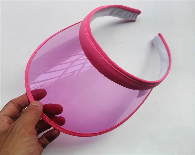 Летняя модная женская ПВХ пластиковая солнцезащитная Кепка, новинка, для взрослых, УФ-защита, для велоспорта, пляжа, кепка для путешествий, безрукавка - Цвет: Розовый