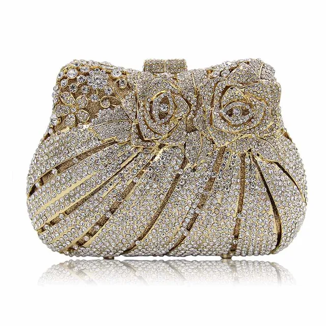 Exquisite Rhinestone Decor Retro Women Evening Handbags Wedding Two Exquisite Rhinestone Decor Retro Women Evening Handbags Wedding Two Side Crystal Clutch Vintage Bags