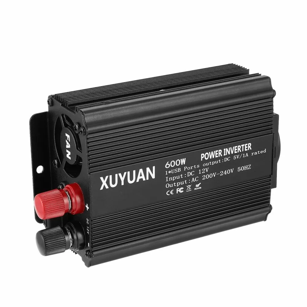 Professional 600W USB Power Inverter DC 12V to AC 220V with LED Indicator Car Converter for Household Appliances
