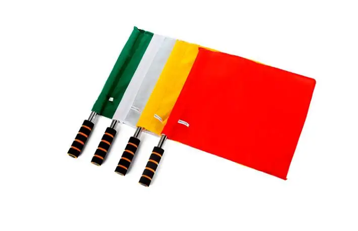 Command Signal Flags Athletic Handheld Stainless Steel Referee Flag Track Field Banner red yellow green blue | Дом и сад