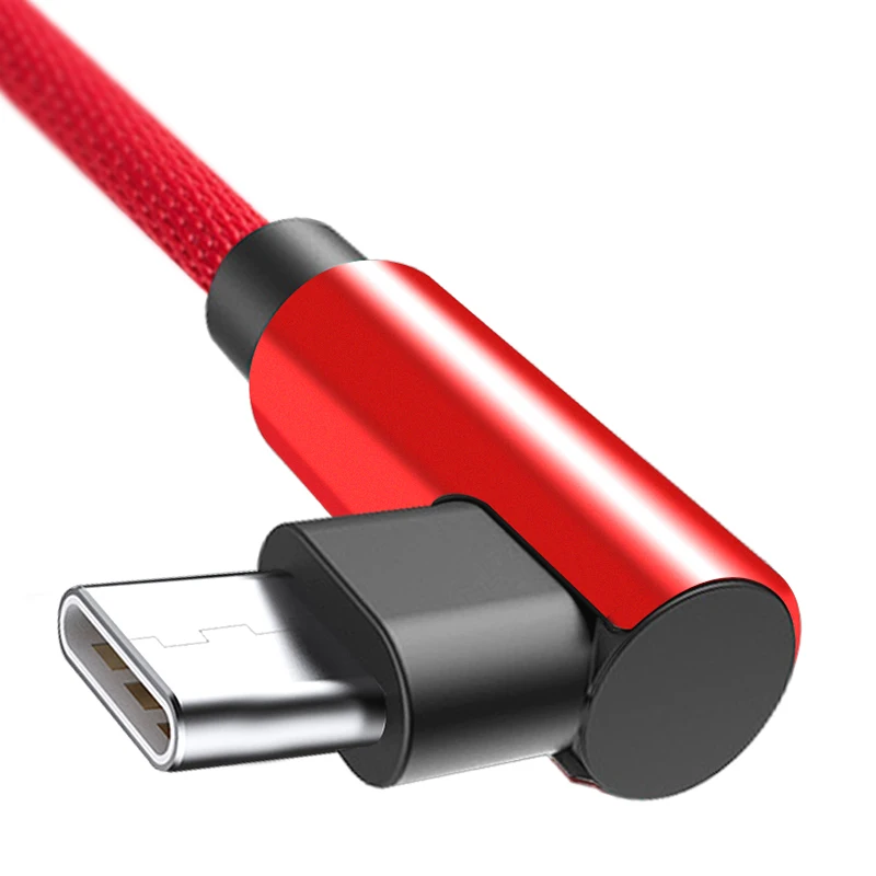 

ROCK L Shape USB Type C Cable,Charger Cable For Galaxy Note 8 S8 Plus Xiaomi 6 Mi5 Huawei P10 P9 of Nylon Braided
