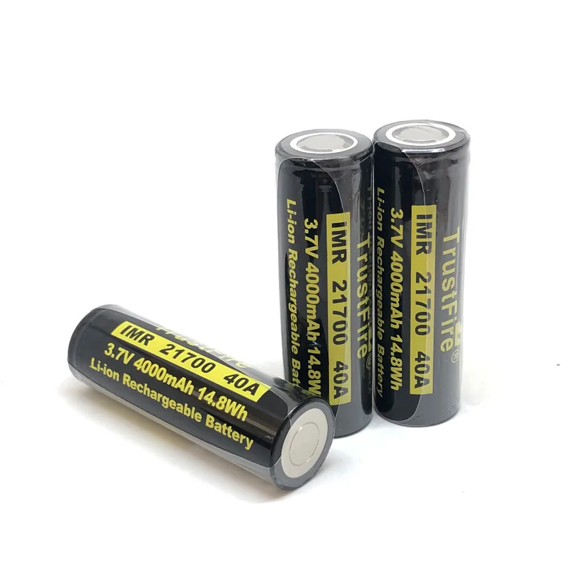 

5pcs/lot TrustFire IMR 21700 3.7V 40A 4000mAh 14.8W Lithium Battery Rechargeable Batteries For Flashlights Torch