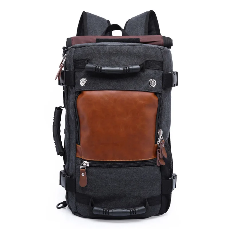 

Multifunction Travel Backpack Bag Large Capacity Outdoor Backpack Water-Resistant Canvas And PU Hiking Backpack Rucksack Luxury