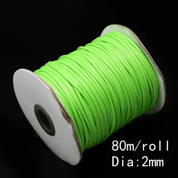 

2MM Wax Cord 80m/lot Fluorescent Green Jewelry Cord For Cuff Bangle Bracelet FXT009-16