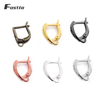 

Fostfo 10pcs/lot 11*18mm French Earring Wires U Shape Earrings Hooks Lever Back Open Loop DIY Jewelry Earring Basic Findings