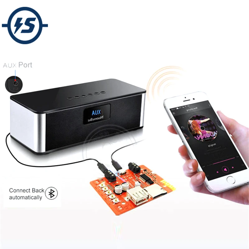 

Wireless Bluetooth Audio Receiver Board Module 5V For Automotive Audio With Stereo Amplifier Headphone USB Adapter