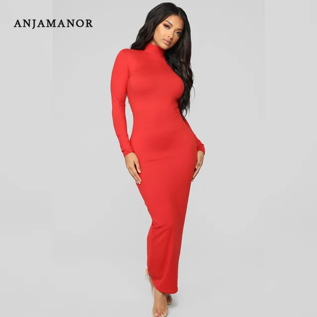 bodycon dress long sleeve maxi tee dress