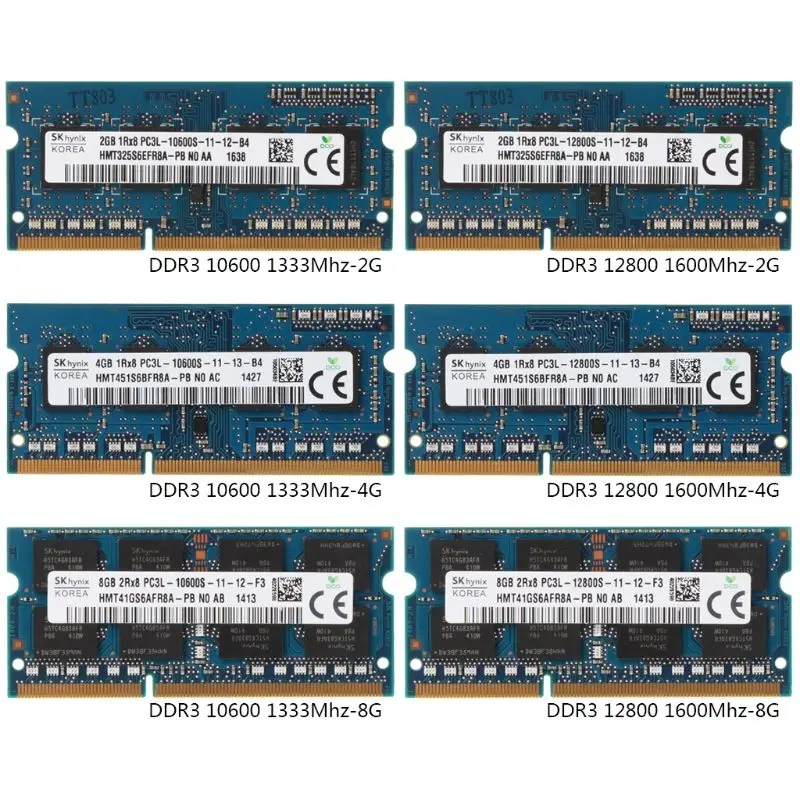 

2GB/4GB/8GB DDR3 PC3-10600U PC3-12800S 1333Mhz 1600MHz PC10600 PC12800 DIMM Module for Hynix Chipset Laptop Notebook Memory RAM