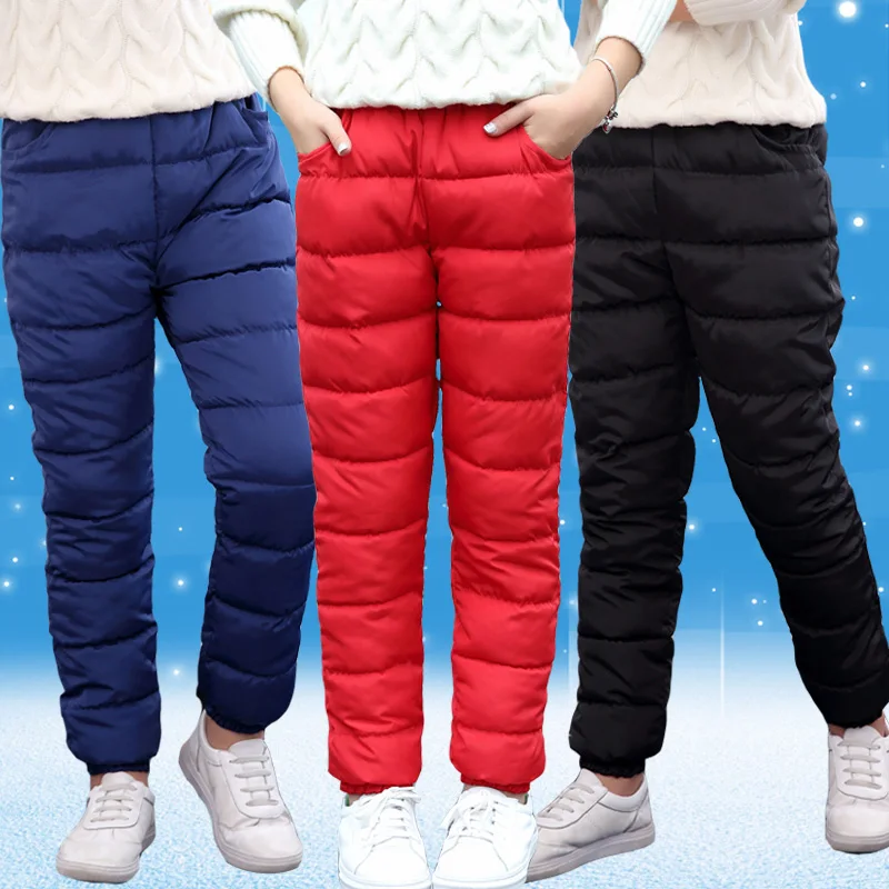 

2018 New Style Boys Long Pants Children Girls Trousers For Girls Winter Thicken Warm Slim Clothes Down Baby Kids Autumn Clothing