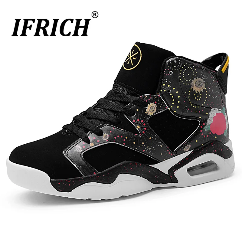 

2019 Autumn High Top Shoes Men Black Red Mens Basketball Sneakers Gym Boots Basketball For Boy Anti-Slip Outdoor Training Shoes