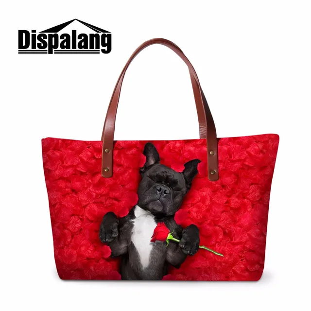Dispalang Large Shoulder Handbag Dog Patterns Branded Tote Bag Dispalang Large Shoulder Handbag Dog Patterns Branded Tote Bag Animal Printing Women Fashionable Bags