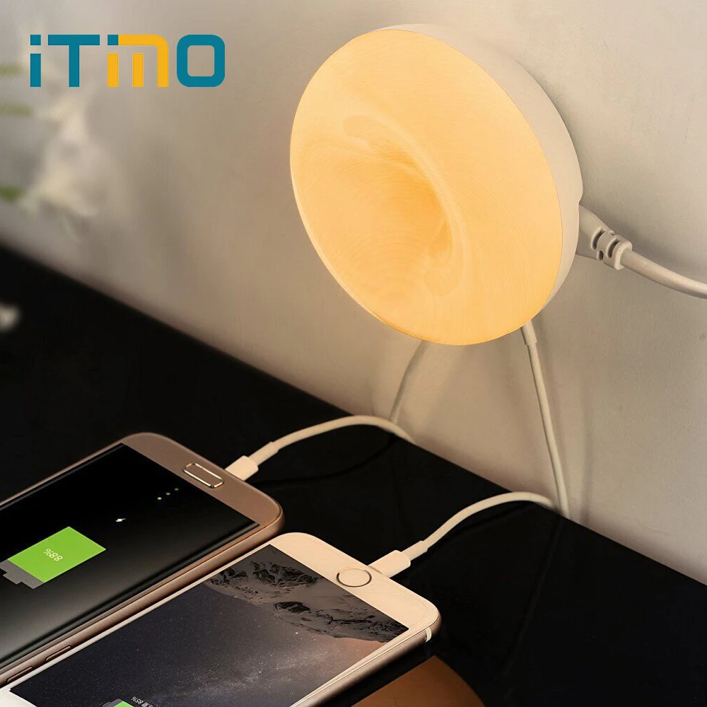 

2 USB Port Led Night Light with Smart Light Sensor Mobile Phone Charger Desktop Table Lamp Sweet Donuts Style Wall Charger