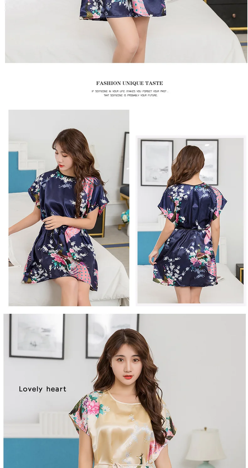 Корейская версия шелковых пижам женская летняя Тонкая шелковая домашняя сексуальная ночная рубашка с короткими рукавами