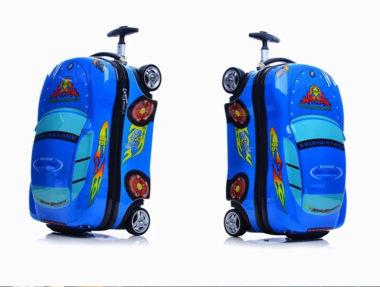 Дети Аниме суперкар мальчик игрушечная тележка чемодан детские милые багаж на колесах девочек мультфильм тележки чемоданы путешествия багаж