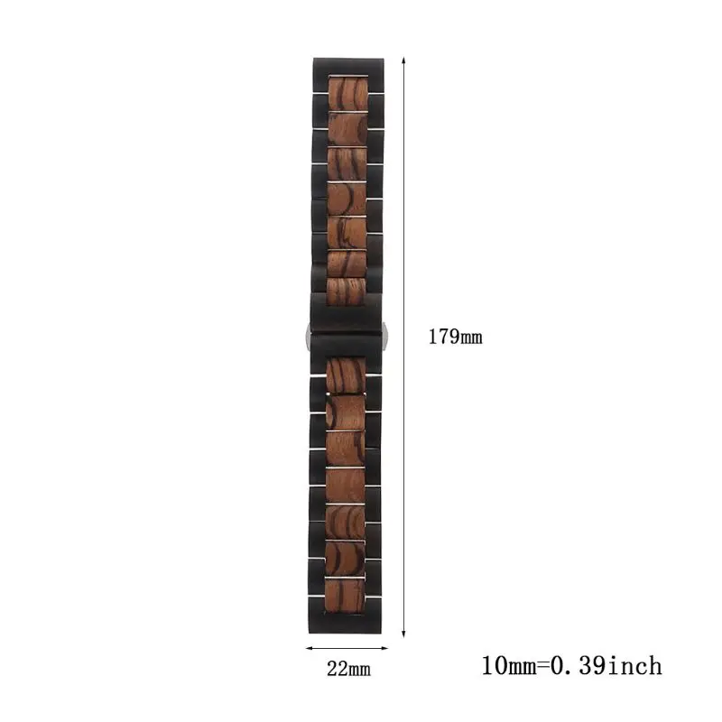 Wood ремешок красного сандалового дерева 22 мм часы ремешок Нержавеющая сталь металла для samsung Шестерни Спорт S3 Amazfit Smartwatch