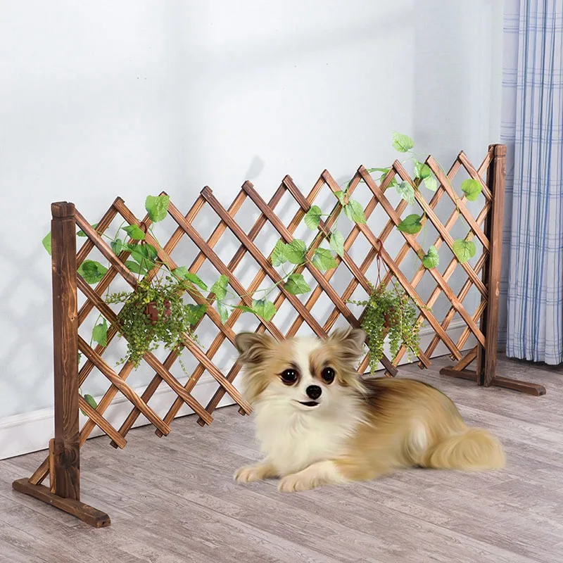 Protection Stretchable Pet Isolating Gate Indoor Barrier Pet Closet Pet Dog Fence Gate Adjustable Wooden Fence Baby Safety Gate