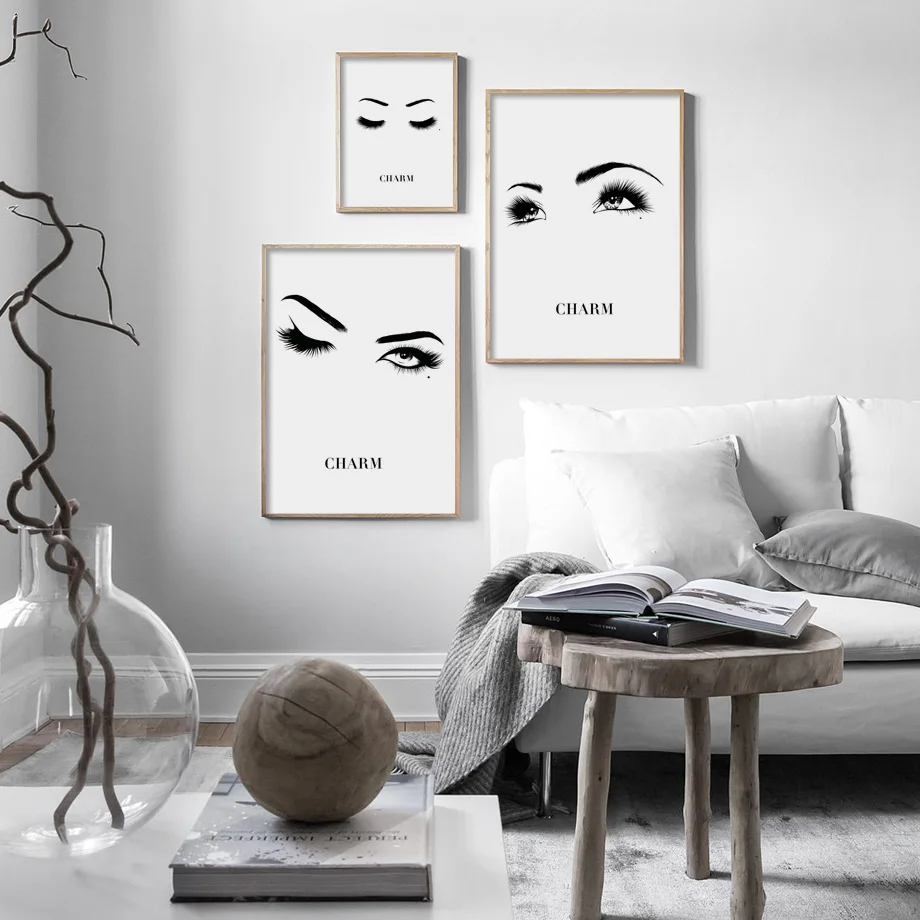 

Eye Eyelash Wall Pictures For Living Room Sketch Nordic Poster Wall Art Canvas Painting Portrait Picture Home Decor Unframed
