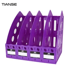 TIANSE TS-1306 специальный дизайн пластиковый 4 секционный разделитель для файлов многофункциональный домашний рабочий стол Полка для хранения
