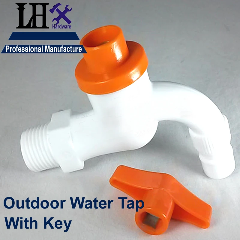 LHX CYP79 Outdoor or Bathroom Washing Machine Faucet Sink Single Handle Key Water Tap Wall Mixer