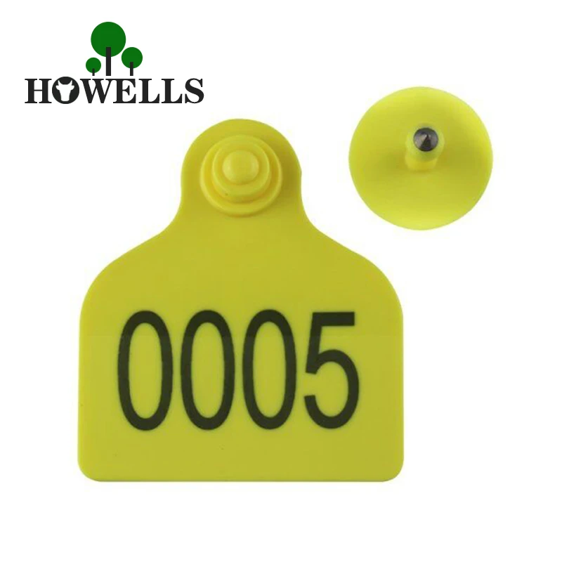 

50/set TPU Cattle Cow Ear Tag Signs With Words Typing Copper Head Earrings Farm Animal Identification Card