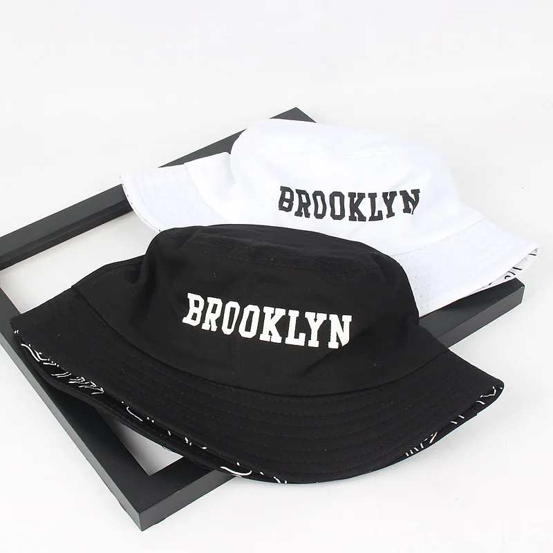 Для мужчин Для женщин Brooklyn ведро шляпа хлопковая одежда с принтом в стиле «хип-хоп» Рыбацкая шляпа, Панама для защиты от солнца летом Открытый Уличный Повседневное козырек Кепка с покрывалом