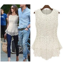 Women White Lace Blouses Shirt Summer Chiffon Blouse Tops Female Cool Sleeveless Plus Size Clothing 4XL 5XL 50