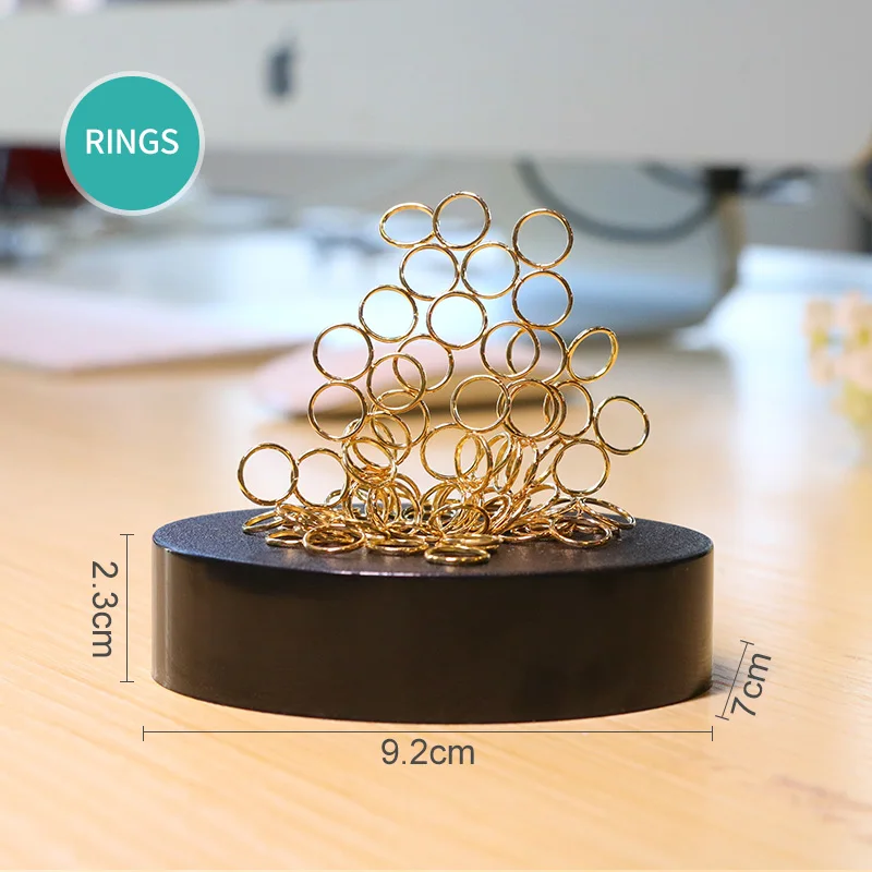 Rings Домашний декоративный магнит, металлические шарики, игрушка для снятия давления, железные украшения, аксессуары для украшения дома, сменные игрушки CLBJ - Цвет: Rings