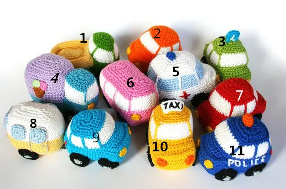 Вязаные игрушки амигуруми маленький автомобиль Номер модели 0965