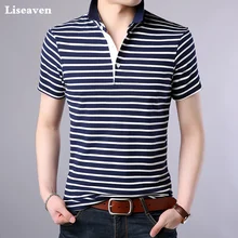 Liseaven Мужская рубашка поло с коротким рукавом мужская одежда повседневные рубашки хлопковая рубашка, Топы И Футболки