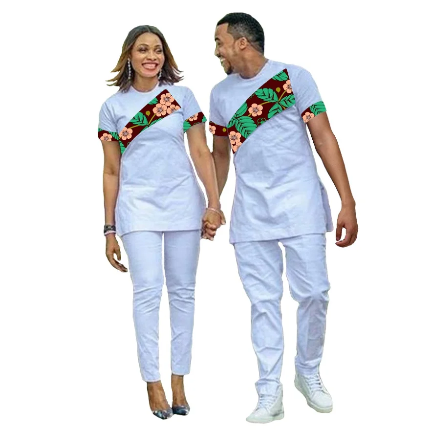 African Couple Outfit Women Sets And Men Sets Outfit for Couples Fashion Couple's Prom Outfits T-shirt Africa Clothing Custom