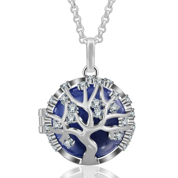 14 Eudora Harmony Древо жизни Кристальный медальон клетка кулон Necklce femme colgante подвешиваемый кулон призывающий ангелов звуки и украшением в виде шара - Окраска металла: 14