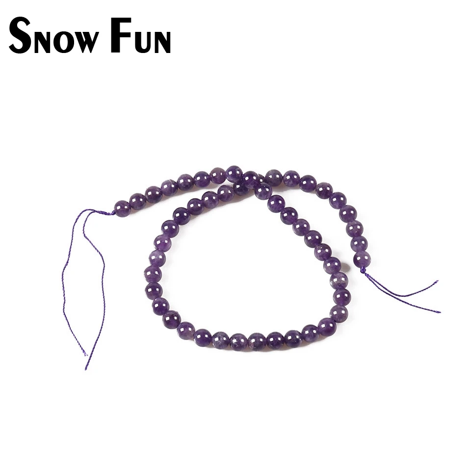 

Snow Fun 8mm Amethyst Round Shape Beads Natural Stone Beads For Jewelry Making DIY Bracelet