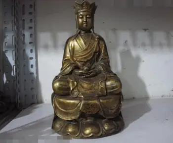 

Free shipping S03446 11 Tibet classic Bronze Copper Arhat Kshitigarbha King Buddha Tang Seng Statue