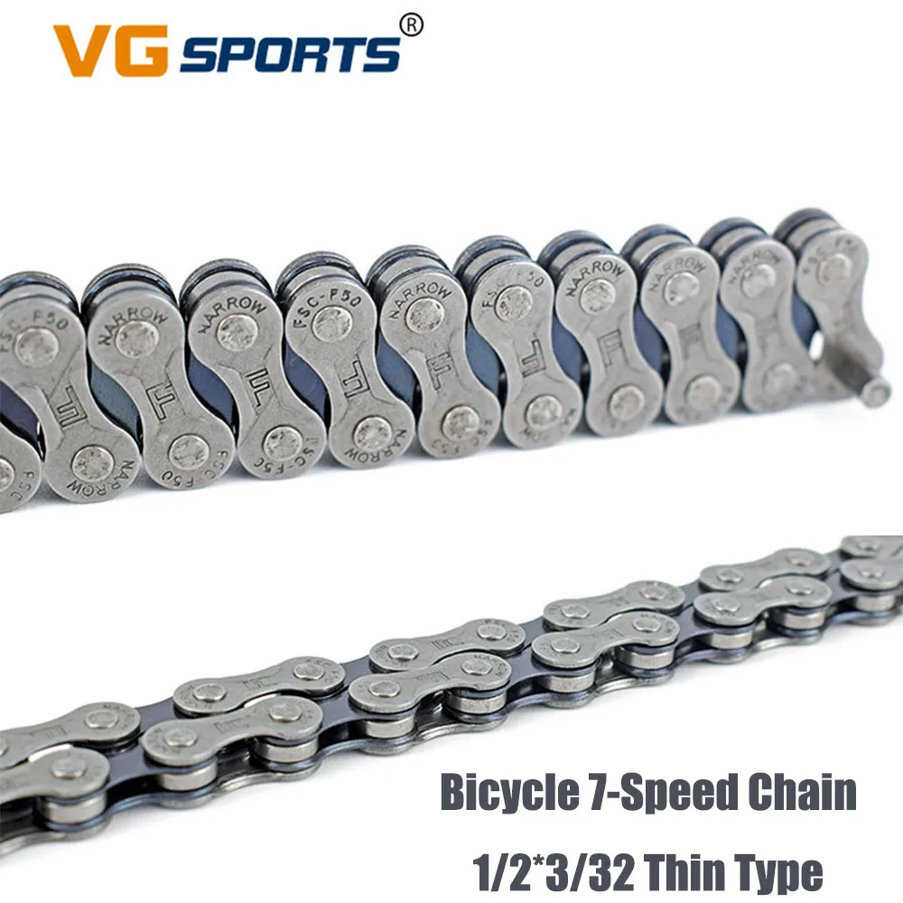 

MTB Bicycle Chain 7-Speed 1/2*3/32 Thin Type Mountain Highway Bike Folding Vehicle Variable Speed Chain 21-Speed Chain