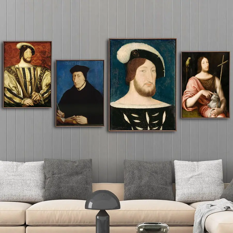 

Home Decoration Print Canvas Art Wall Pictures Poster Canvas Printings Paintings French Jean Clouet Portrait of Francois I