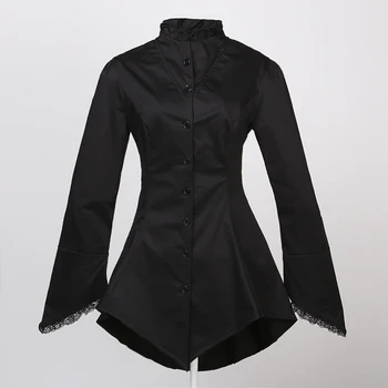 

Fit novelty bell sleeve lace jacket dark black color party unique dresses alternative design fashion shopping online clothes